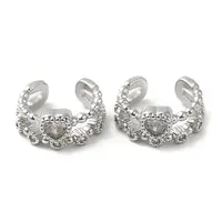 Brass Micro Pave Cubic Zirconia Cuff Earrings