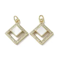 Brass Micro Pave Cubic Zirconia Pendants