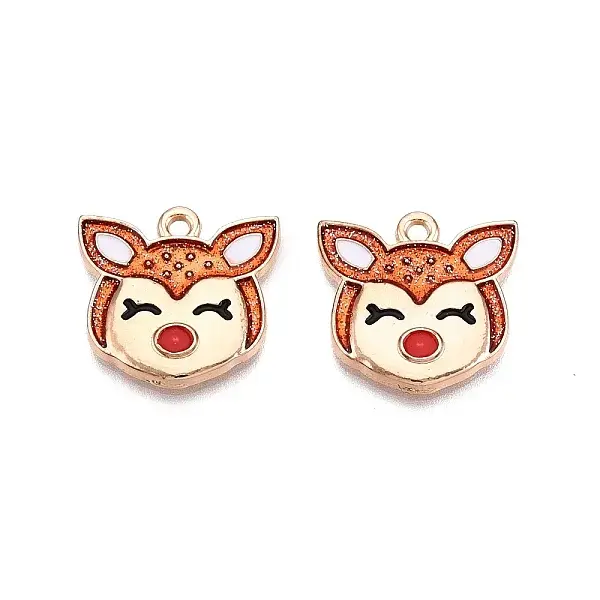 Christmas Theme Rack Plating Alloy Enamel Pendants