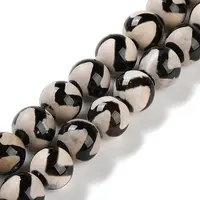Natural Tibetan Wave Pattern dZi Agate Beads Strands
