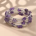 Natural Amethyst Chip Warp Bracelets