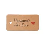 100Pcs Kraft Paper Word Handmade with Love Printed Gift Tags