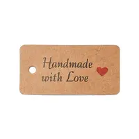 100Pcs Kraft Paper Word Handmade with Love Printed Gift Tags