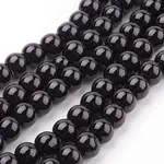 Black Glass Pearl Round Loose Beads For Jewelry Necklace Craft Making
