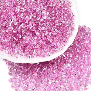 6/0 Baking Paint Transparent Fringe Glass Seed Beads