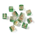 Baking Painted Handmade Gold Sand Lampwork Beads
