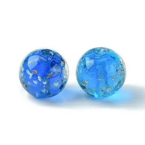 Luminous Handmade Gold Sand Lampwork Beads