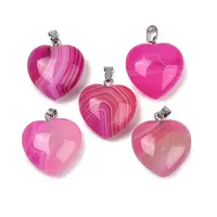 Dyed Natural Banded Agate Pendants