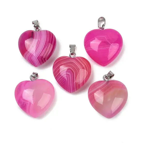 Dyed Natural Banded Agate Pendants