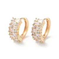 Rack Plating Brass Clear Cubic Zirconia Hoop Earrings