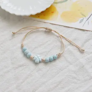 Clover Ceramic Beads Braided Bead Bracelets