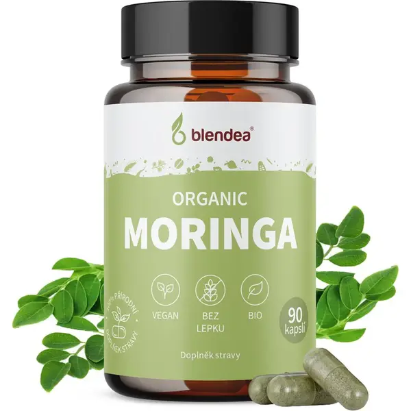 Blendea Organic Moringa kapsle pro udržení normální hladiny cukru v krvi 90 cps