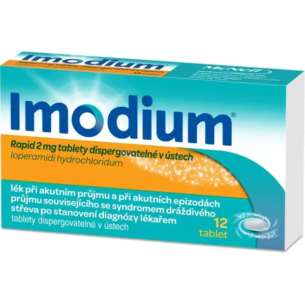 Imodium Imodium Rapid 2mg tablety dispergovatelné v ústech 12 tbl