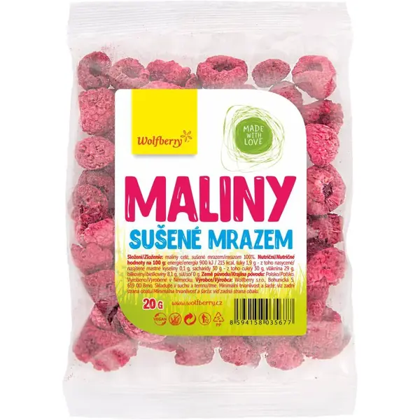 Wolfberry Maliny lyofilizované mrazom sušené ovocie 20 g