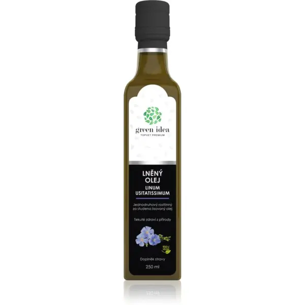 Green Idea Lněný olej za studena lisovaný olej 250 ml