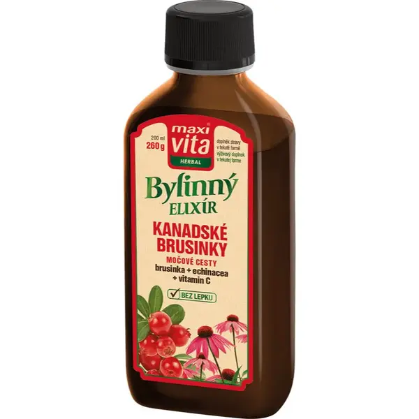Maxi Vita Herbal Kanadské brusinky bylinný elixír pro zdravé močové cesty 200 ml
