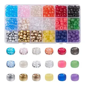540Pcs 18 Colors Plastic Beads