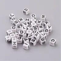 Acrylic Horizontal Hole Letter Beads