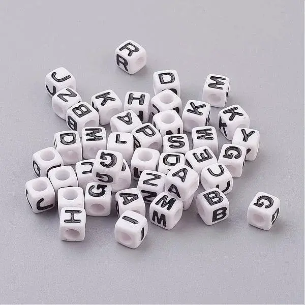 Acrylic Horizontal Hole Letter Beads