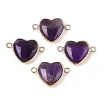 Natural Amethyst Love Heart Pendants