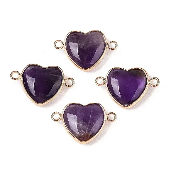 Natural Amethyst Love Heart Pendants