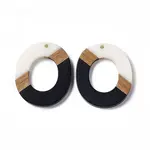 Opaque Resin & Walnut Wood Pendants