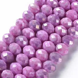 Opaque Baking Paint Glass Beads Strands