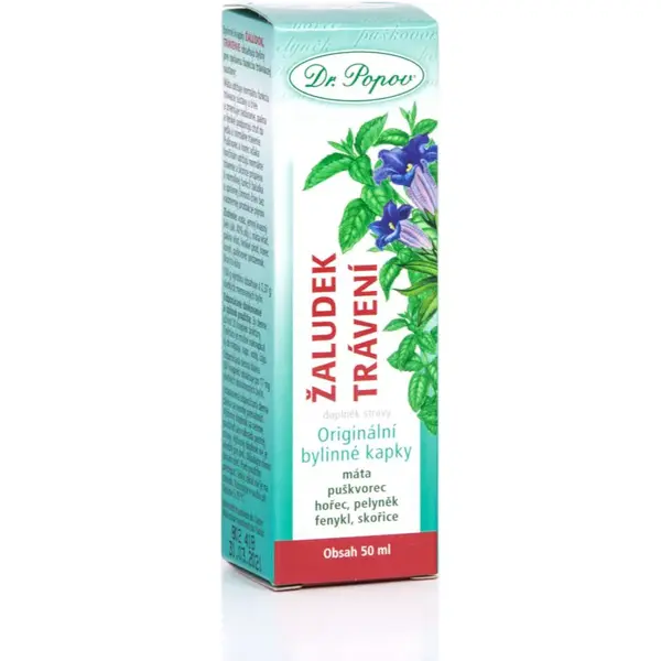 Dr. Popov Originálne bylinné kvapky žaludek - trávení kvapky na podporu trávenia 50 ml