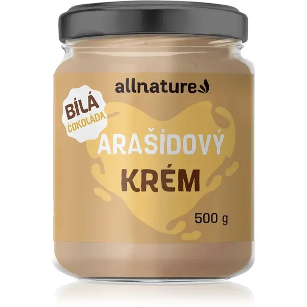 Allnature Arašidový krém s bielou čokoládou orechová nátierka s čokoládou 500 g
