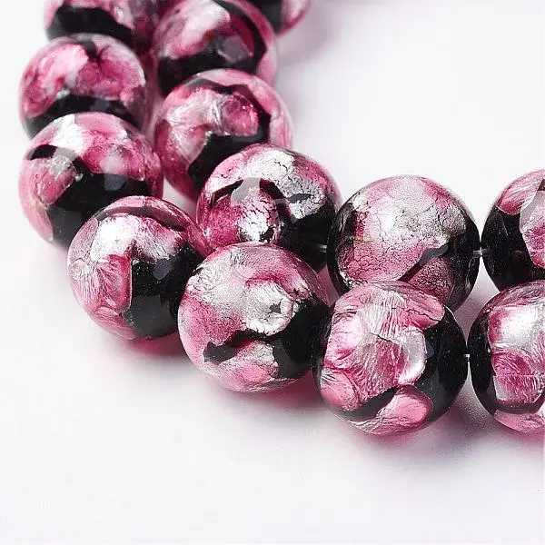Handmade Silver Foil Glass Beads