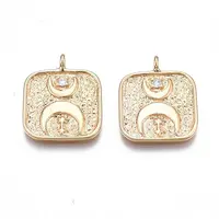 Brass Micro Pave Clear Cubic Zirconia Pendants
