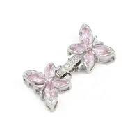 Brass Micro Pave Cubic Zirconia Fold Over Clasps