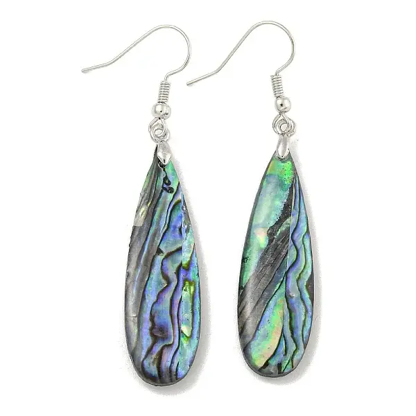 Rack Plating Brass Natural Paua Shell Dangle Earrings