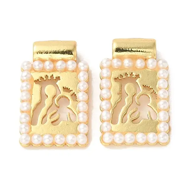 Rack Plating Brass & Acrylic Pearl Pendants