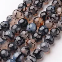 Natural Dragon Veins Agate Beads Strands