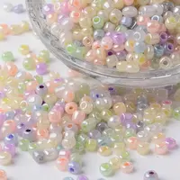 6/0 Ceylon Pearl Luster Plated Round Glass Seed Beads