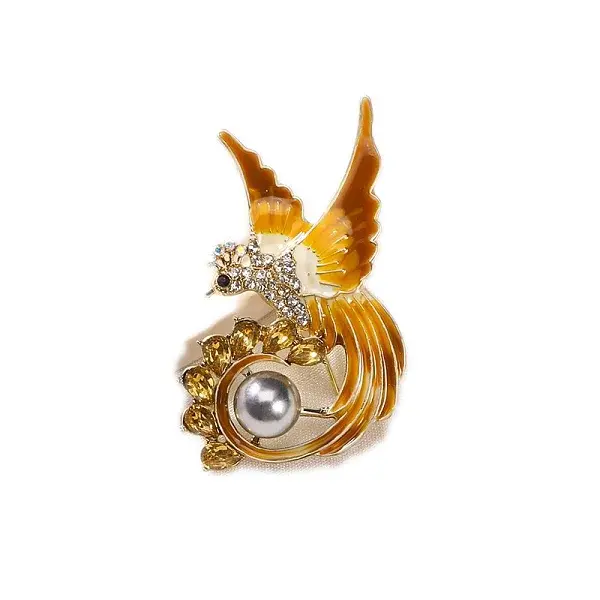 Bird Alloy Rhinestone Brooch