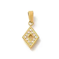 Ion Plating(IP) 304 Stainless Steel Micro Pave Cubic Zirconia Pendants