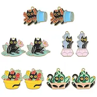 10Pcs 5 Styles Alloy Enamel Pandants