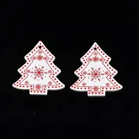 Christmas Theme Spray Painted Wood Pendants