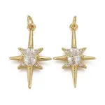 Brass Micro Pave Clear Cubic Zirconia Pendants