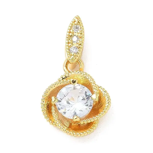 Brass Micro Pave Cubic Zirconia Pendants