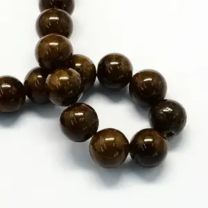 Natural Dyed Yellow Jade Gemstone Bead Strands