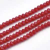 Opaque Solid Color Glass Beads Strands