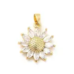 Brass Micro Pave Clear Cubic Zirconia Pendants