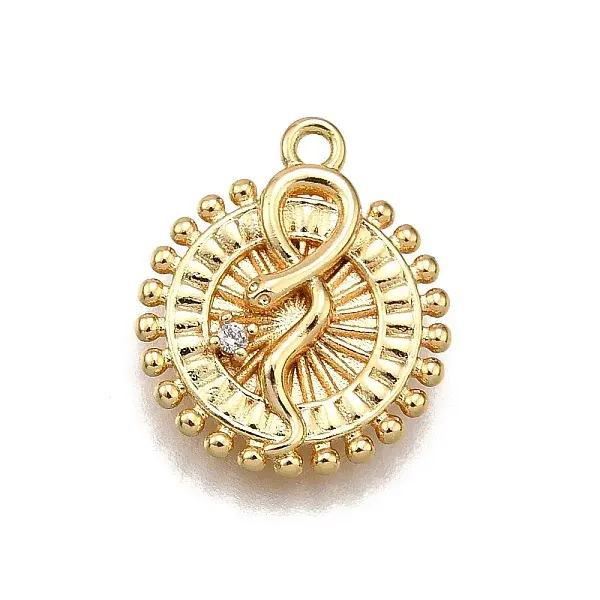 Brass Micro Pave Clear Cubic Zirconia Pendants