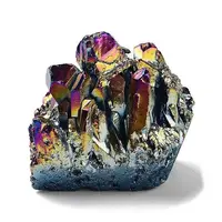 Electroplated Natural Druzy Quartz Crystal Cluster Ornaments