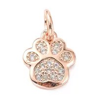 Brass Micro Pave Cubic Zirconia Charms