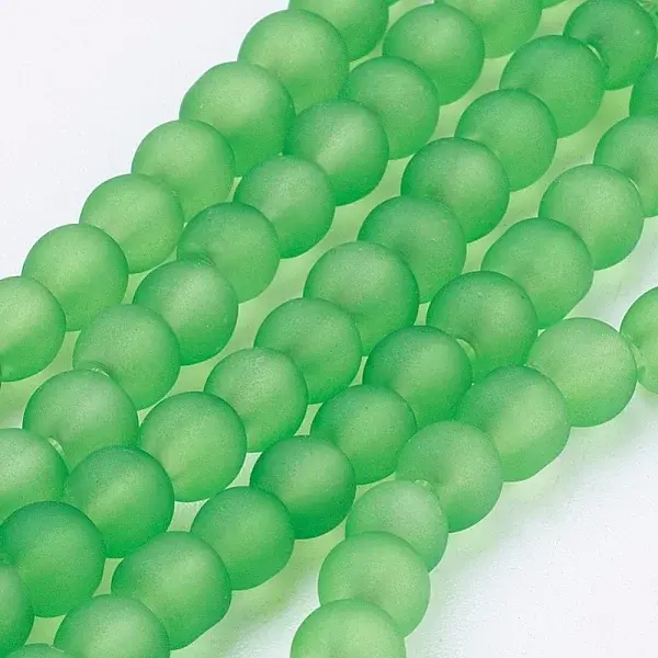Baking Paint Transparent Glass Bead Strands