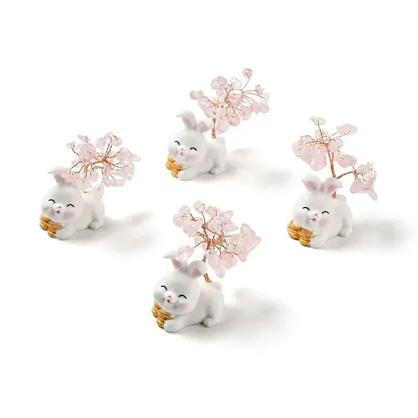 Natural Rose Quartz Tree Display Decorations